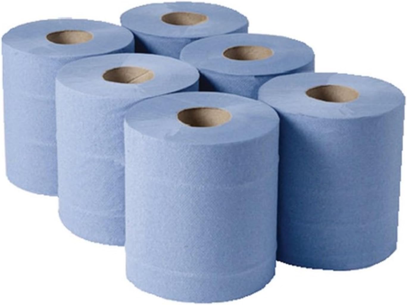 2Work 2-Ply Centrefeed Roll 150m Blue (Pack of 6)
