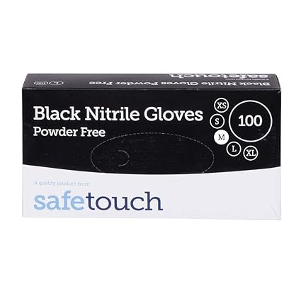 Nitrile Gloves Medium Black - Pack of 100
